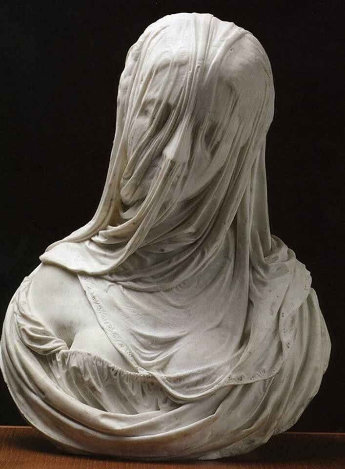 Бюст женщины с вуалью (Пуритас), 1717-25 гг. Мраморный музей Сеттеченто Венециано, Ка 'Реццонико, Венеция