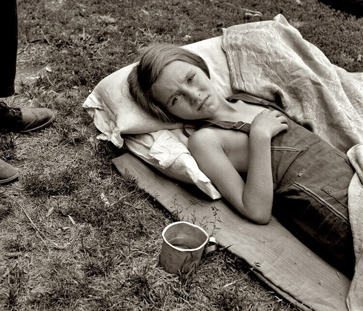 Август 1939. Больной ребенок мигрирующих чернорабочих.