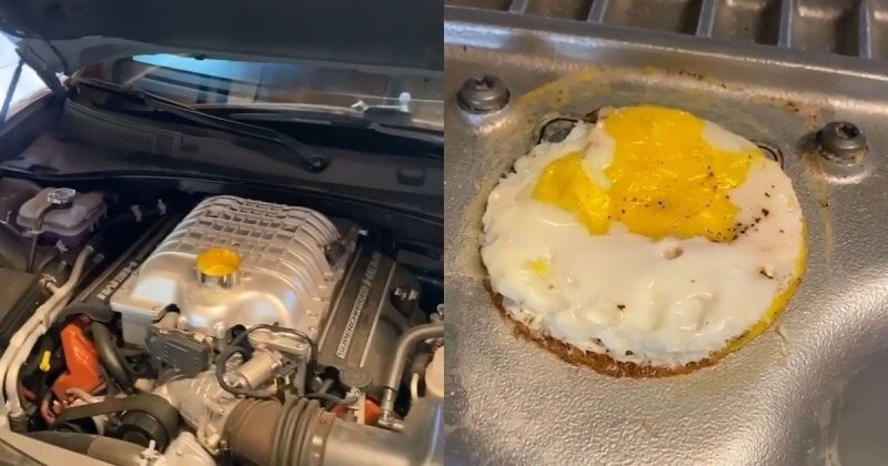 Яичница с привкусом V8: блогер приготовил завтрак на двигателе Dodge