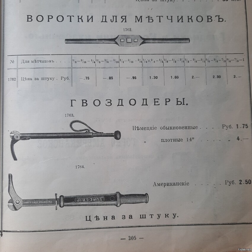 Каталог инструментов 1914 год