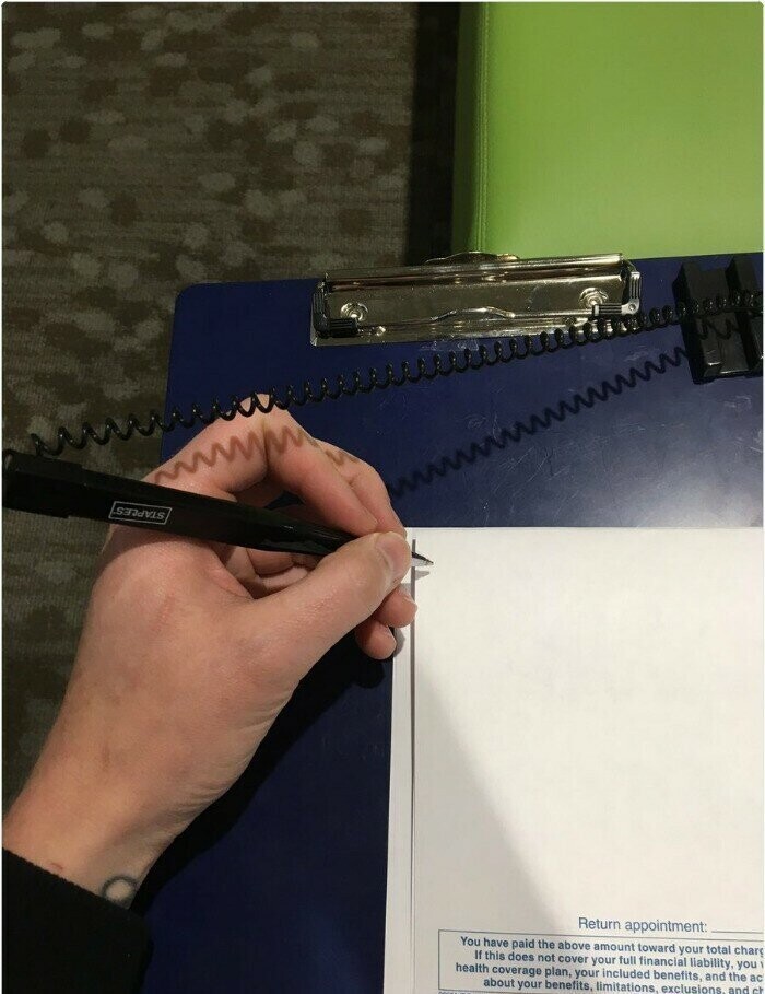 Когда ручка прикреплена с правой стороны