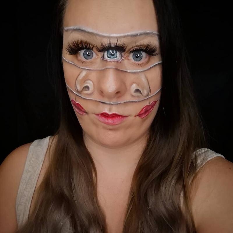 Британка создает невероятные оптические иллюзии при помощи макияжа