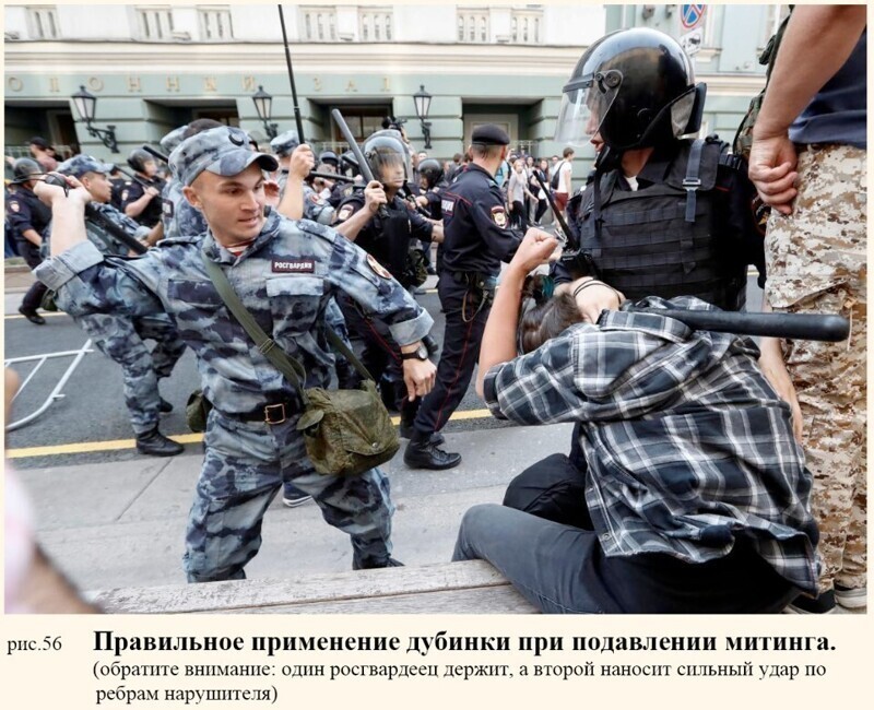 Применение дубинки на митинге