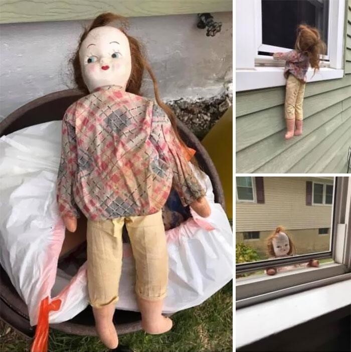 7. «Моя дочь только что приобрела дом, построенный в конце 19-го века. Она нашла эту куклу и выбросила ее, а я достал ее из мусора: да начнутся игры».