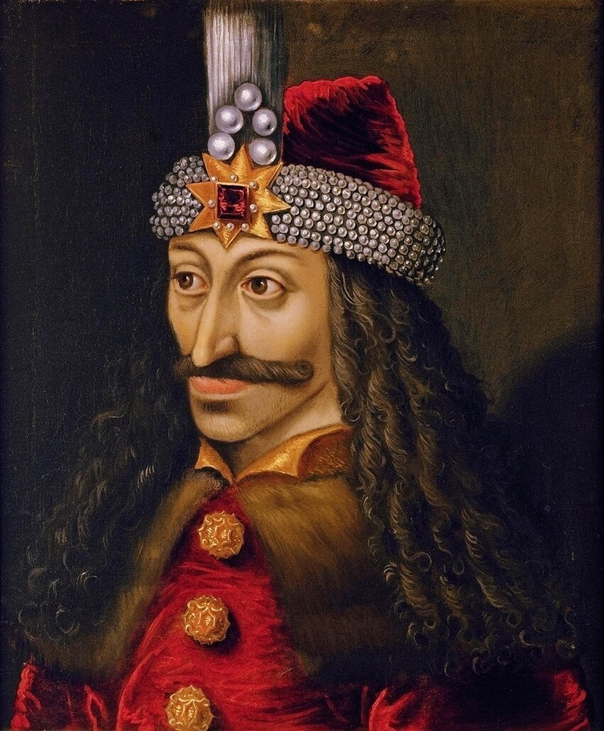 Влад Цепеш (Граф Дракула) - портрет был создан почти век спустя после смерти Дракулы. Предполагается, что это копия с некоего утраченного исходника, написанного с натуры в 1470-е годы, когда Влад находился в плену у венгерского короля