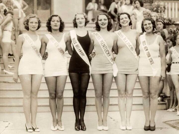 Участницы конкурса «Мисс Америка». Wildwood, USA, 1935