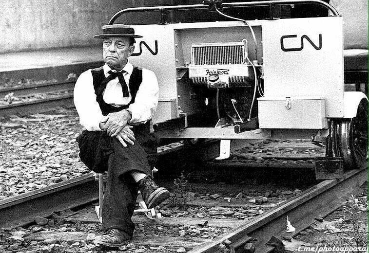 Пожилой Бастер Китон снимает свой последний немой фильм, Канада, 1964 год.
