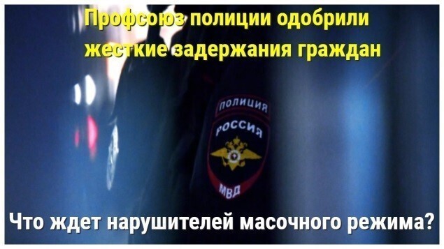 Что ждет нарушителей масочного режима в России? Профсоюз полиции одобрил жесткие меры при задержании