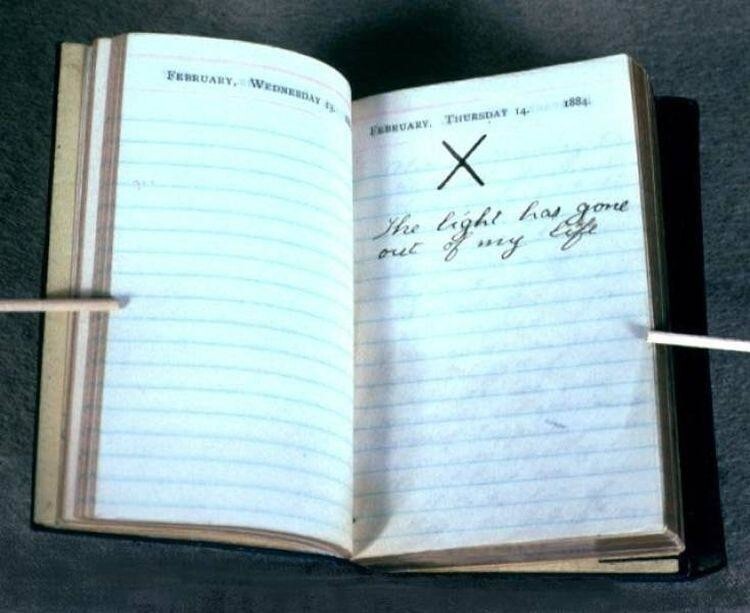 Запись в дневнике президента США Теодора Рузвельта в тот день, когда его жена и мать умерли с разницей в несколько часов