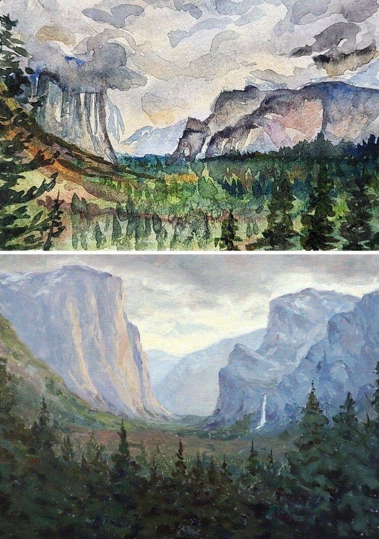 «Две картины, нарисованные с одного и того же фото, с разницей в 2 года практики»
