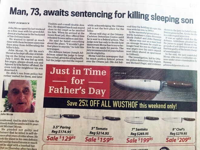 19. 73-летний мужчина ожидает приговора за убийство сына во сне. - Как раз ко Дню Отца!