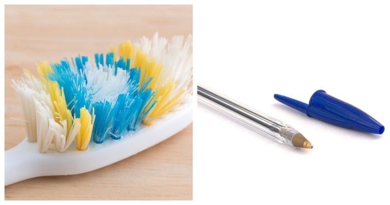 Из отслужившей свой срок зубной щетки может получиться шариковая ручка