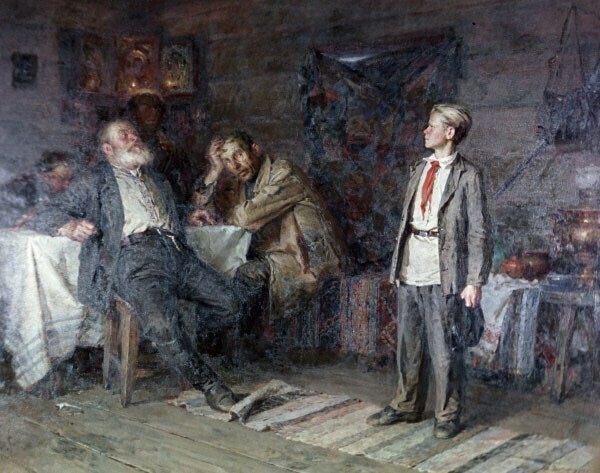 Репродукция картины художника Никиты Чебакова «Павлик Морозов» (1952 год)
