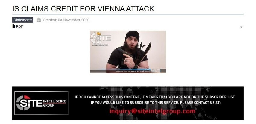 «Исламское государство»* признало ответственность за теракты в Вене