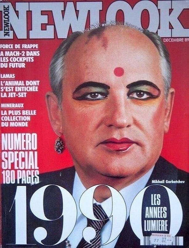 Михаил Горбачев на обложке французского журнала Newlook, 1990 год.