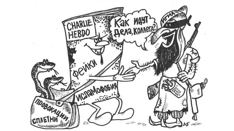 Charlie Hebdo и чеченская газета обменялись карикатурами