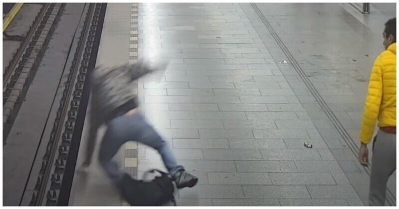 Участвовавший в драке мужчина чуть не попал под прибывающий поезд