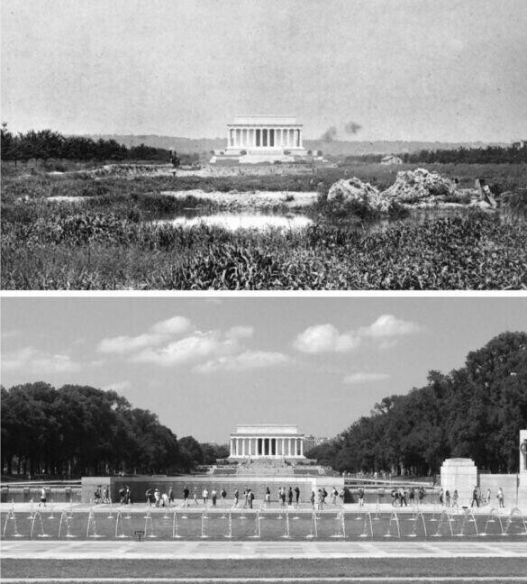Мемориал Линкольну в Вашингтоне 1922 / 2016
