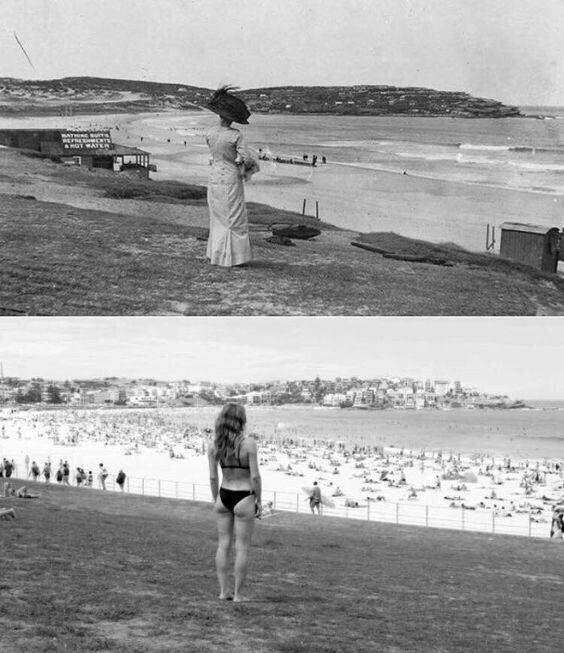 Сиднейский пляж Бонди Бич 1910 / 2017