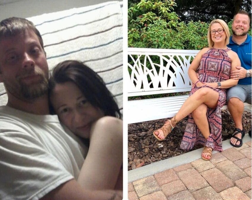 «Это мы с женой. Левое фото сделано в декабре 2016 года, когда мы плотно сидели на метамфетамине. Второе фото сделано в июле 2019. Уже более 3-х лет мы трезвые и чистые от наркотиков»
