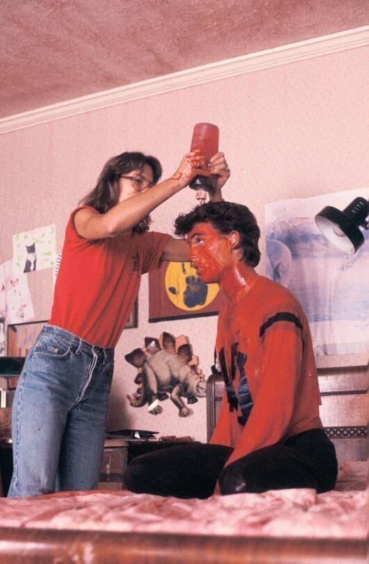 Джонни Депп на съемках фильма «Кошмар на улице Вязов», 1984 год
