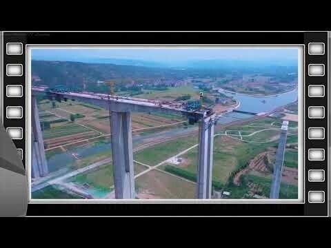 Китай. Строительство огромного моста. Потрясающее и грандиозное зрелище 