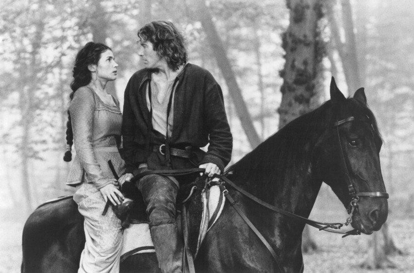 Ричард Гир и Джулия Ормонд на съёмках фильма "Первый рыцарь".