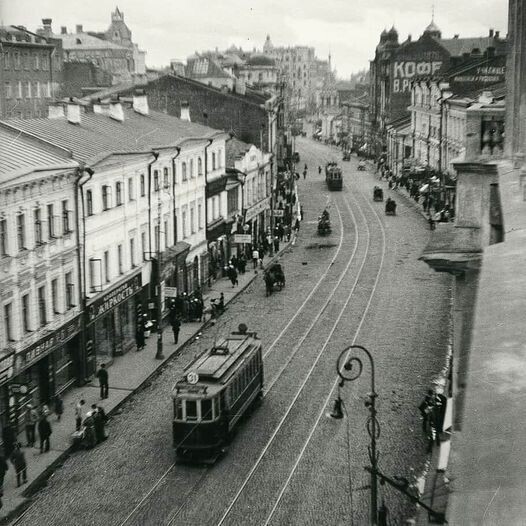 Москва, 1926. Вид Арбата из ресторана "Прага"
