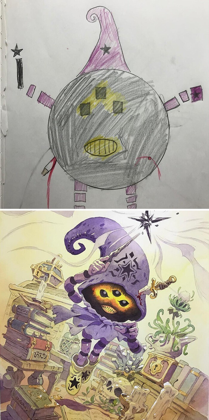 Художник  превращает рисунки сыновей в персонажей аниме