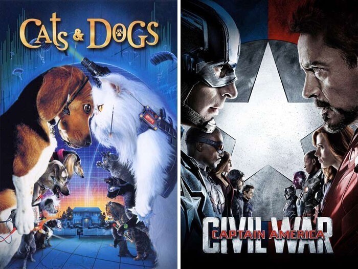 "Кошки против собак" (2001) - "Капитан Америка: Гражданская война" (2016)