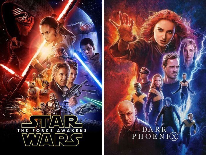 "Звездные войны: Пробуждение силы" (2015) - "Люди Икс: Темный феникс" (2019)