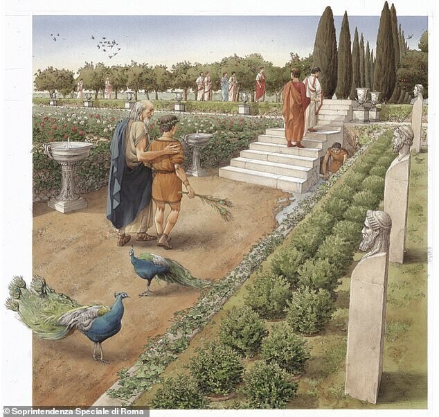Вот одна из художественных интерпретаций того, как мог выглядеть сад при дворце Калигулы
