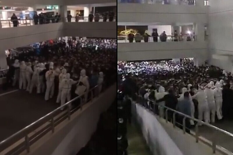 В шанхайском аэропорту началась давка и паника из-за зараженного COVID-19