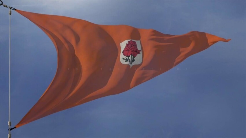 Вымпел республики Роз с изображённым на нём гербом
