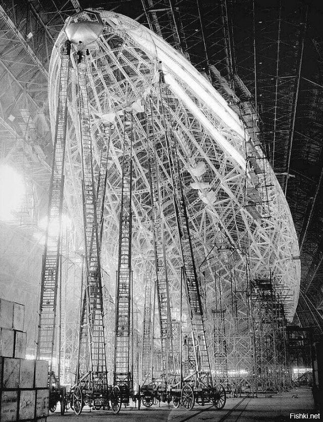 Дирижабль "Хинденбург" обретает форму, 1932 г