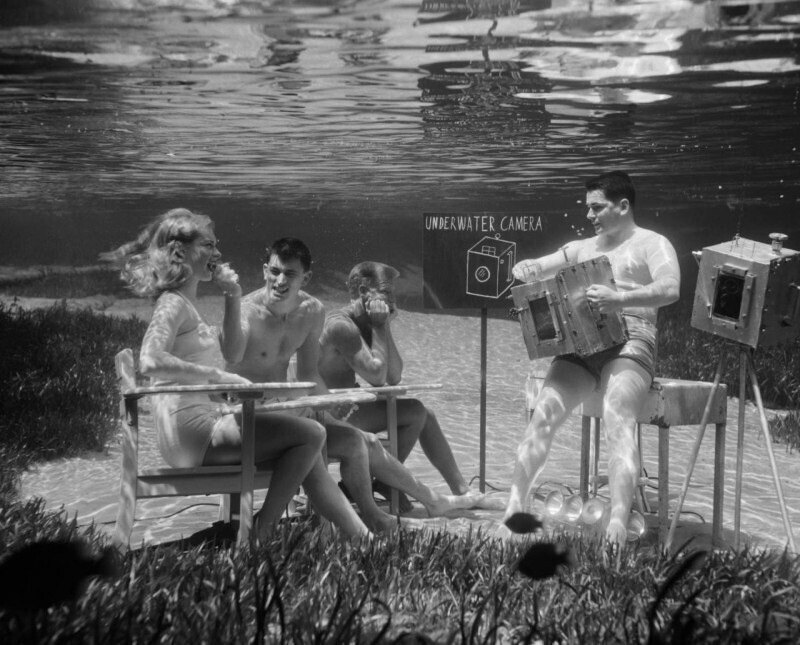 Занятие в школе подводных фотографов Брюса Мозерта, 1954 год, Сильвер Спринг