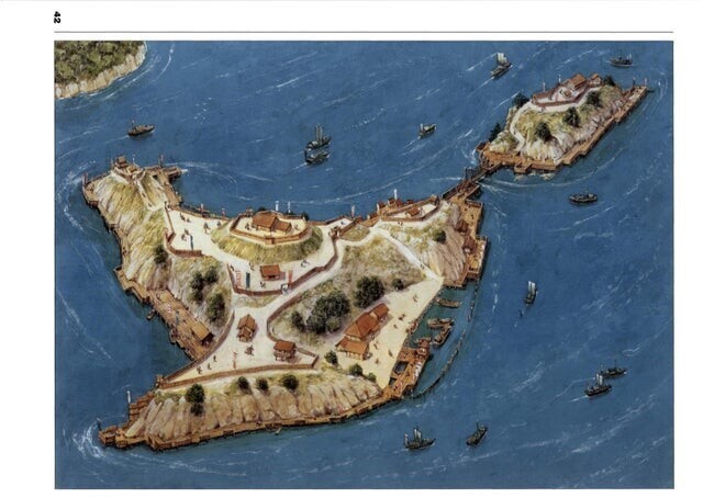 Пиратская крепость на острове Сето, Япония, XVI век