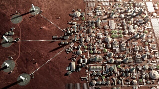 Город на Марсе, концепция SpaceX - мдель представлена в 2017 году на Международном аэрокосмическом конгрессе