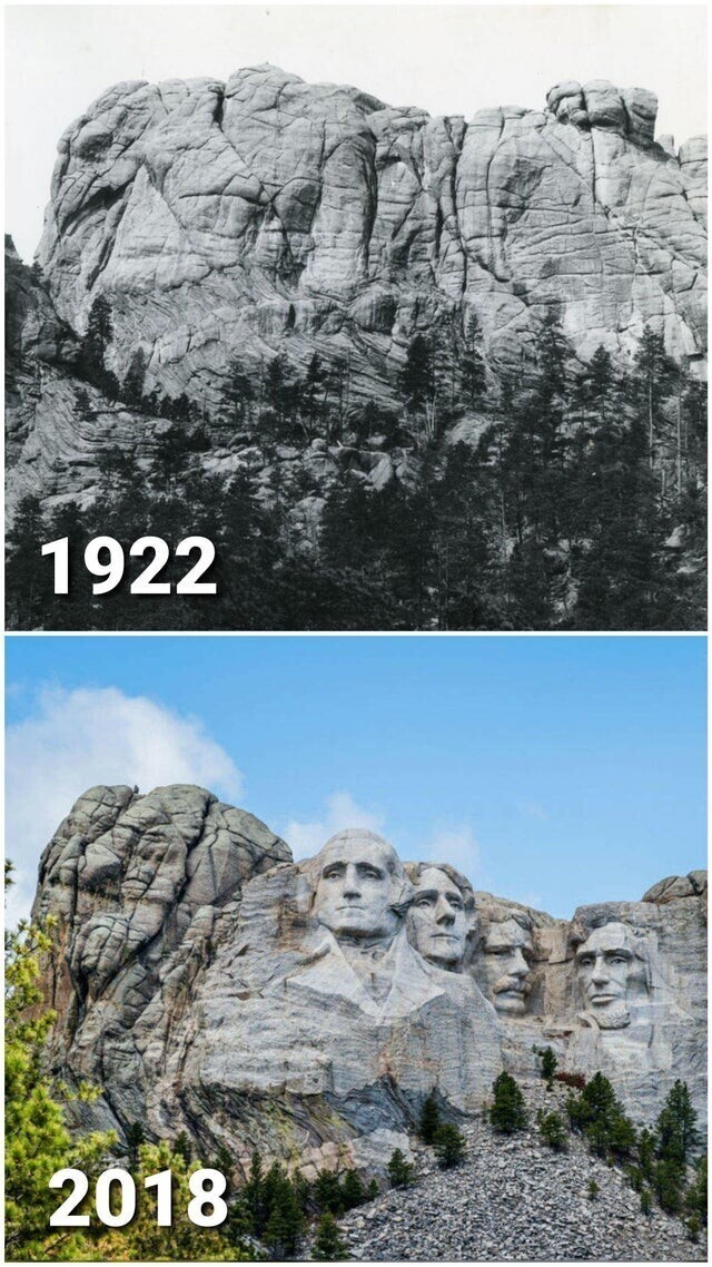 Гора Рашмор, 1922 и 2018