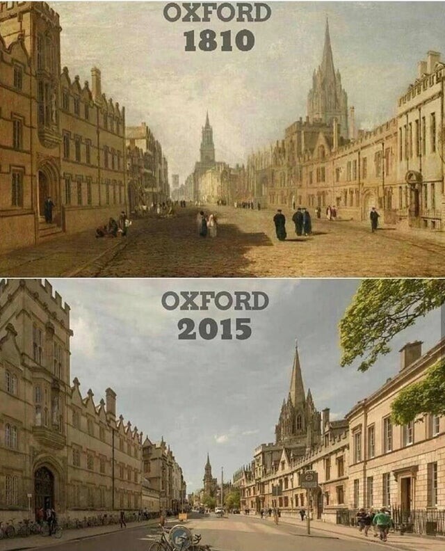 Оксфорд, Великобритания, 1810 и 2015 годы