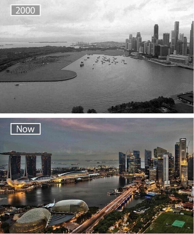 Сингапур, 2000 год и сейчас