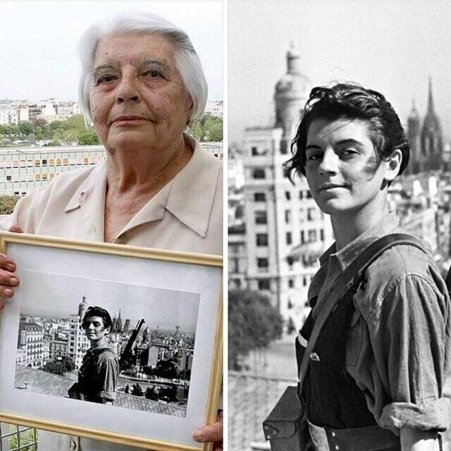 Марина Жинеста, каталонская участница гражданской войны в Испании, член интернациональной бригады. 2016 и 1936 годы