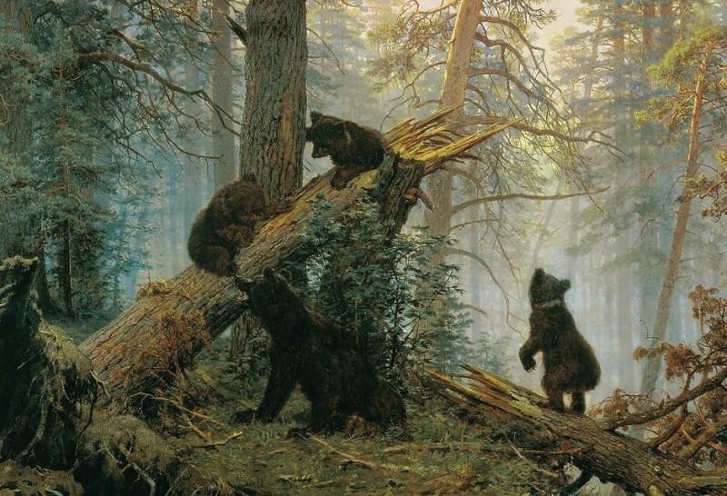 Что Третьяков стирал скипидаром с картины «Утро в сосновом лесу»