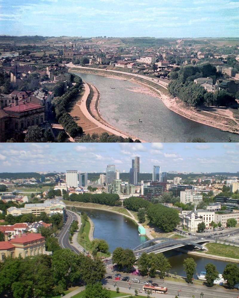 А вот самый популярный панорамный вид на Вильнюс с 1940 года весьма преобразился: