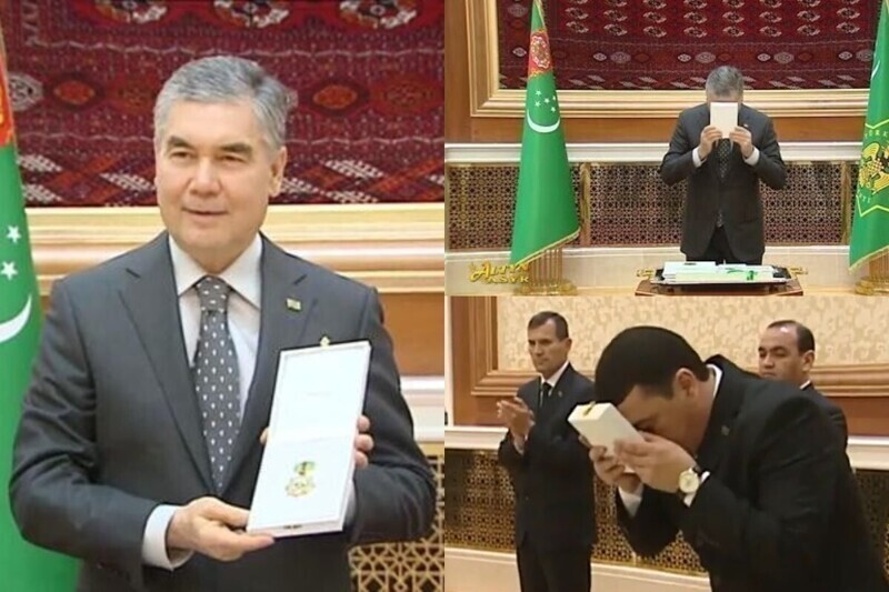 В духе Брежнева: Бердымухамедов и члены туркменского правительства обменялись медалями