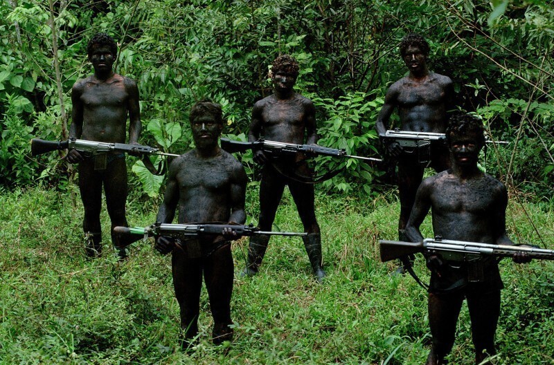 Колумбийские партизаны в камуфляже, 1991г.