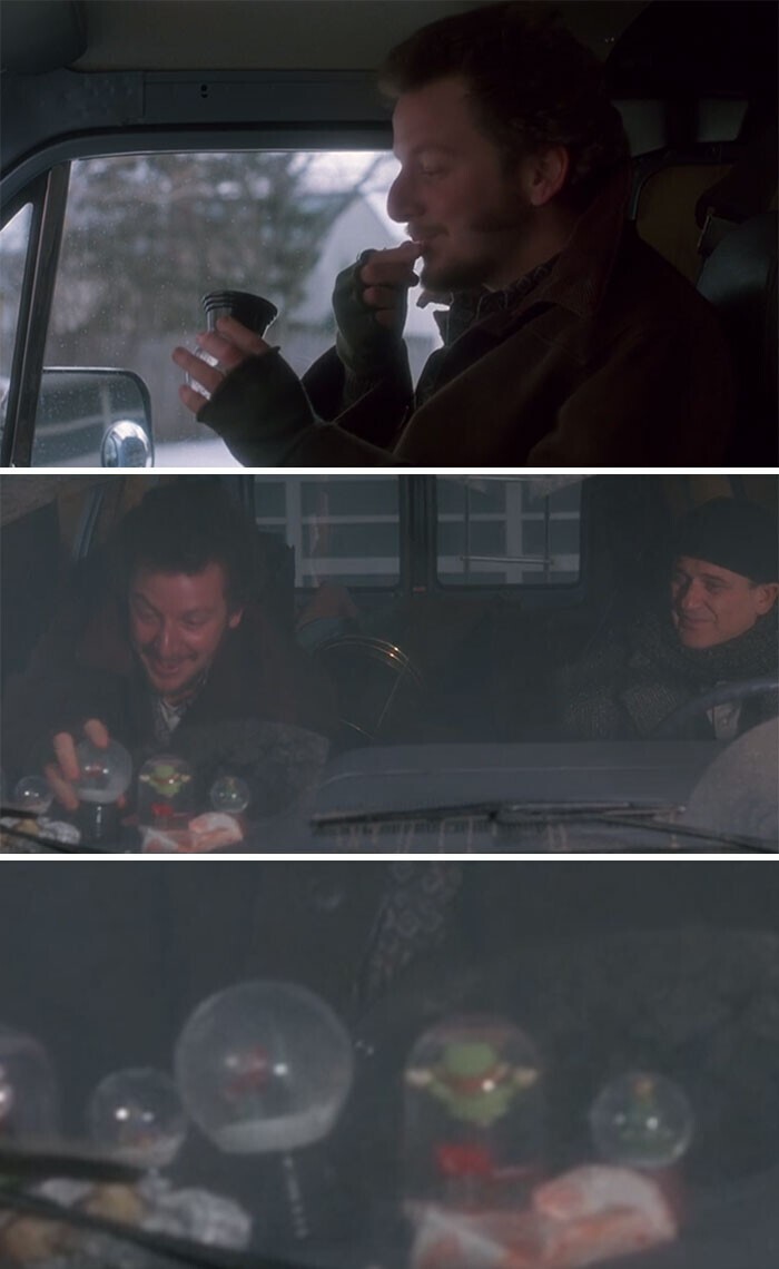 25. В фильме "Один дома" (1990) у Марва есть коллекция украденных снежных шаров из каждого дома, который он ограбил. В одной из сцен показано, как он ее пополняет