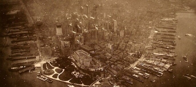 Первый снимок Нижнего Манхэттена с воздуха, 1906г.
