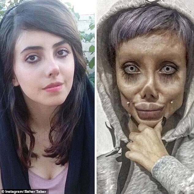 Иранскую "Анджелину-зомби" освободили из тюрьмы