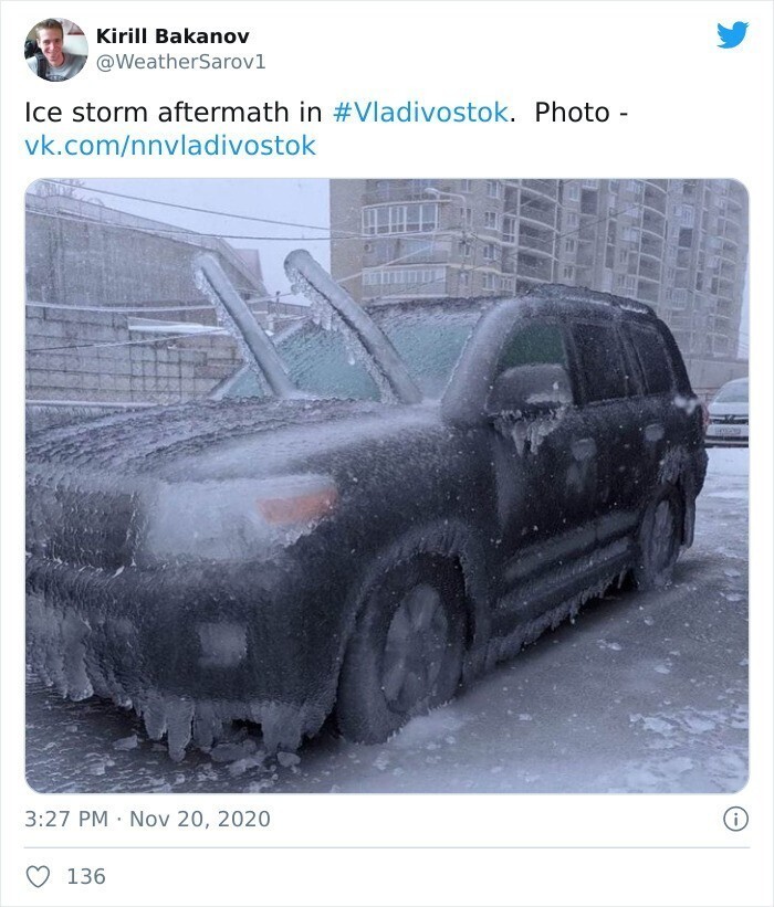 9. Последствия ледяного шторма во Владивостоке